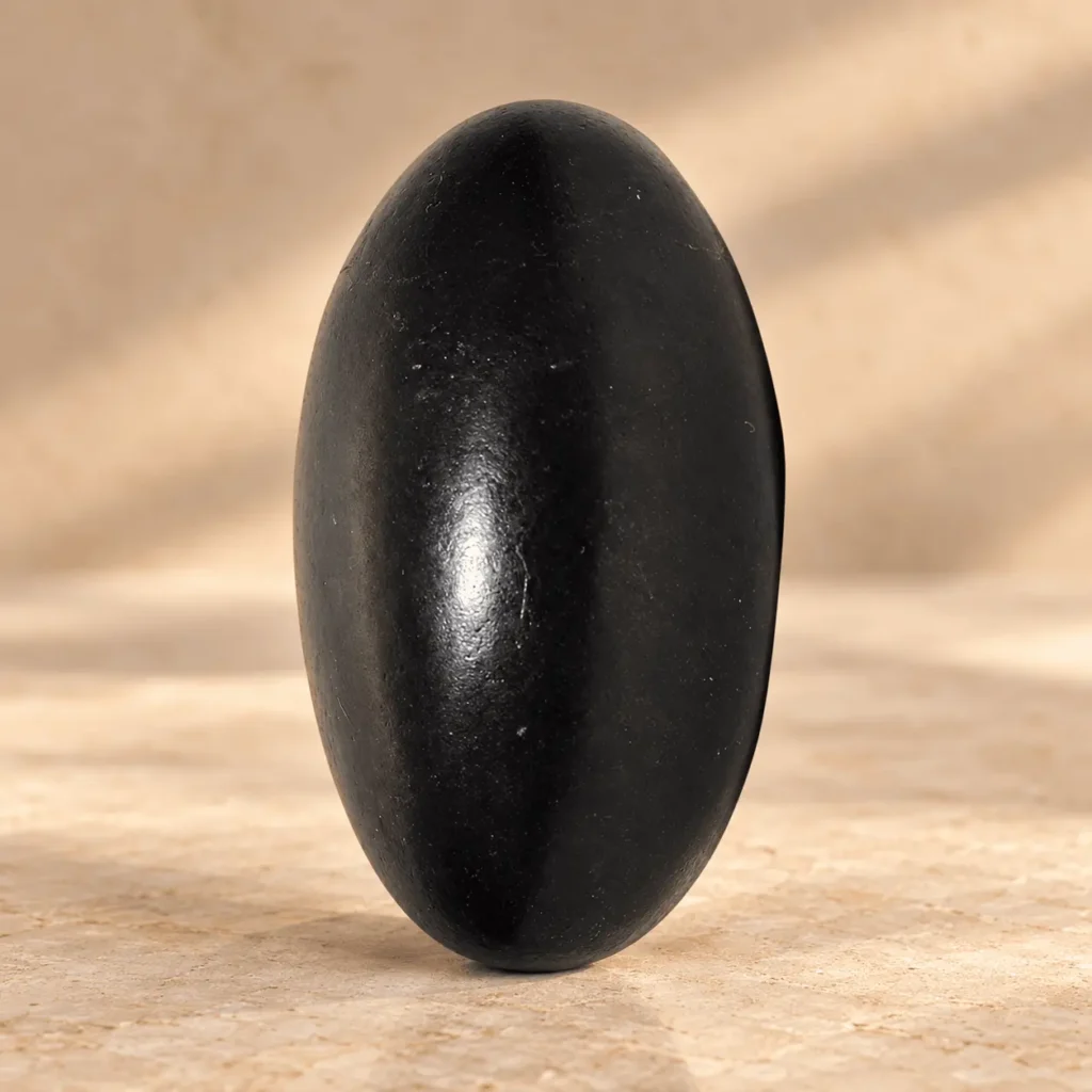 12-inch Black Stone Shiva Lingam for traditional Shiva puja and worship