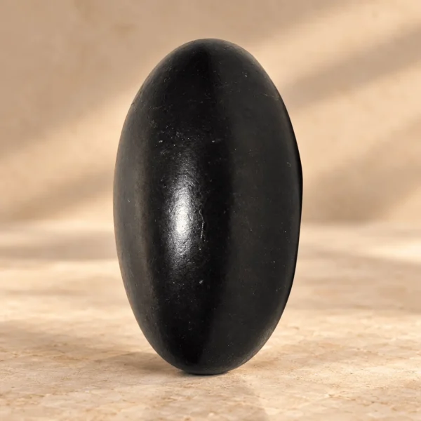 12-inch Black Stone Shiva Lingam for traditional Shiva puja and worship