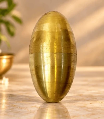 Brass Lingam 6 inch with a classic brass finish